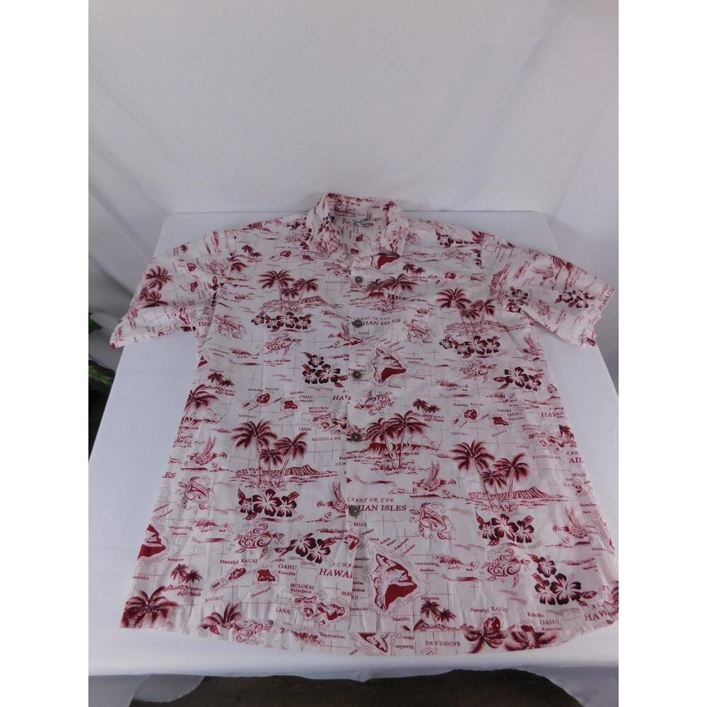Paradise Style Hawaii Shirt Mens 2XL Pink Short Sleeve Button Front Cotton